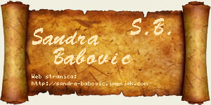 Sandra Babović vizit kartica